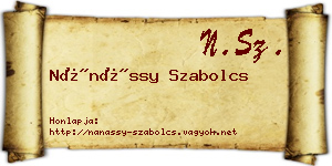 Nánássy Szabolcs névjegykártya