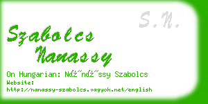szabolcs nanassy business card
